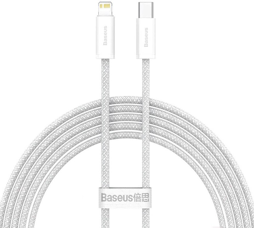 

Кабель Baseus CALD000102 Type-C - Lightning 20W, в оплётке, 2m white, CALD000102