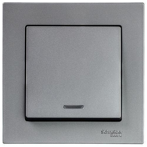 

Выключатель Schneider Electric ATN000913 AtlasDesign, 1-клавишный, с подсветкой, сх.1а, 10АХ, механизм, сталь, ATN000913