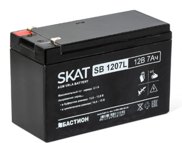 

Источник бесперебойного питания Бастион Р SKAT SB 1207L яда 2,1 А. Тип клеммы — F1 нож. Размер корпуса — 66х151х100. Вес — 1,6 кг. Срок службы — 6 ле, Р