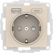 фото Розетка с заземлением с 2 USB Systeme Electric ATN000232