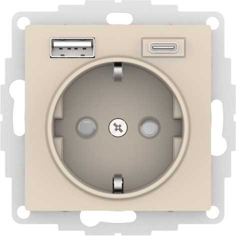 фото Розетка с заземлением с 2 USB  Systeme Electric ATN000232 в Волгограде
