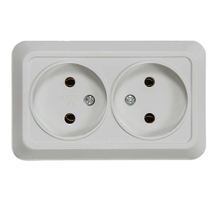

Розетка IN HOME 4680005959822 Bolleto 7102 2-м ОП 16А IP20 бел., 4680005959822