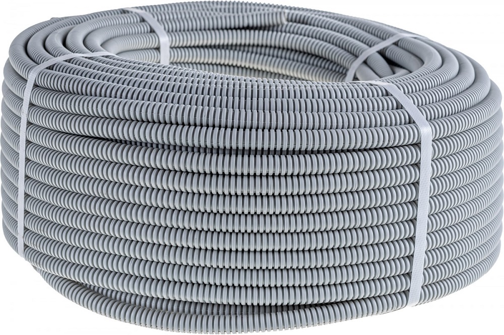 

Труба гофрированная лёгкая Ecoplast 60125HF-GR ПП HF, с зондом, без галогена,цвет серый, диам. 25мм (50м), 60125HF-GR