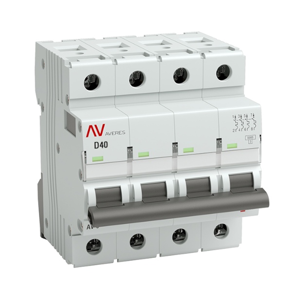 

Автоматический выключатель EKF mcb6-4-40D-av AV-6 4P 40A (D) 6kA AVERES, mcb6-4-40D-av