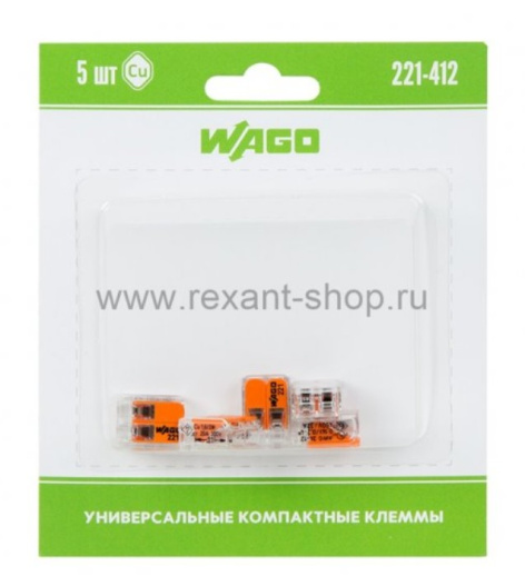 Изображение товара Клемма WAGO 07-5161-05 на 2 проводника для электромонтажных работ