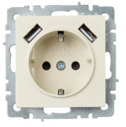 фото Розетка с заземлением IEK BR-R14-16-U21-D21-K10