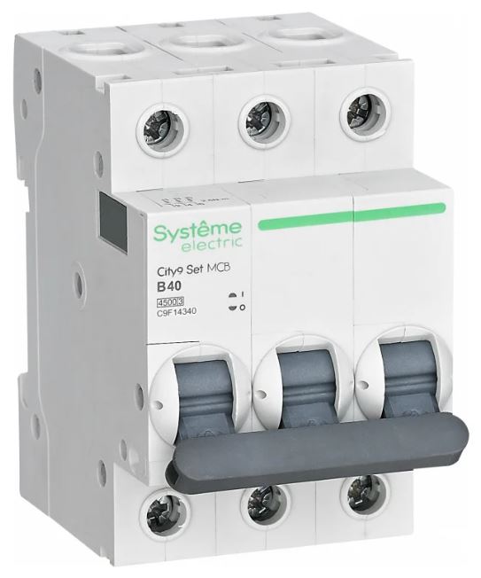 

Автоматический выключатель Systeme Electric C9F14340 City9 Set B 40А 3P 4.5kA 400В, C9F14340