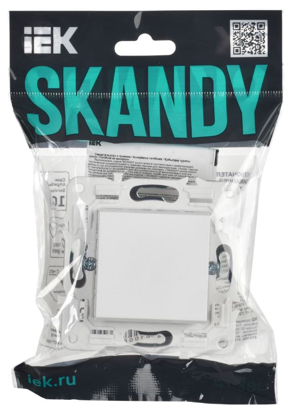 

Переключатель одноклавишный IEK SK-V12-0-10-K01 SKANDY 10А SK-V02W Арктический белый, SK-V12-0-10-K01