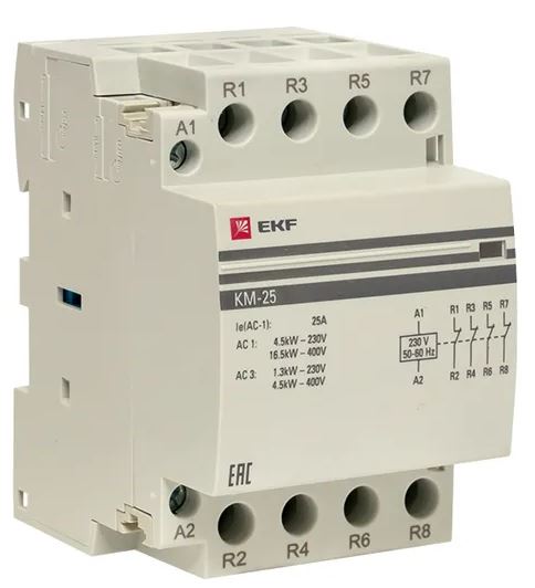 

Контактор EKF km-3-25-04 КМ 25А 4NC (3 мод.), km-3-25-04