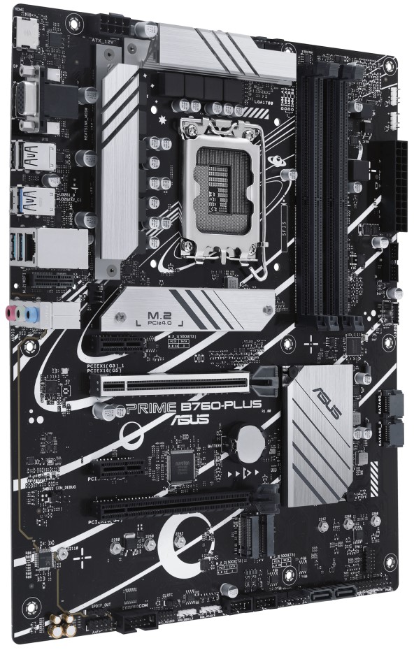 

Материнская плата ATX ASUS PRIME B760-PLUS 90MB1EF0-M1EAY0 (LGA1700, B760, 4*DDR5 (7200), 4*SATA 6G RAID, 3*M.2, 3*PCIE, 2.5Glan, VGA, DP, USB Type-C,, PRIME B760-PLUS