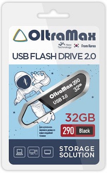 

Накопитель USB 2.0 32GB OltraMax OM-32GB-290-Black 290, чёрный, OM-32GB-290-Black