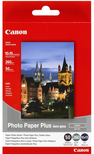 

Бумага Canon SG-201 10x15 1686B015 полуглянцевая 260г/м2,50 л, SG-201 10x15