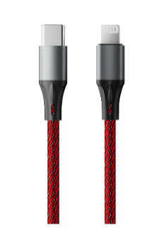 

Кабель интерфейсный AccesStyle CL30-F100M Red-Black Type C - Lighting, Сила тока: 3А; Длина: 100 см; Оплётка: Ткань; Металлический коннектор, CL30-F100M Red-Black