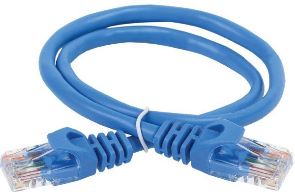 Изображение товара Патч-корд ITK PC03-C5EU-5M синего цвета 5 метров для Ethernet и телефонных сетей