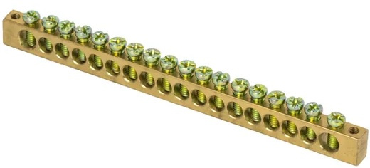 Изображение товара Электроустановочная шина EKF SN0-125-18-K латунь для нулевых и заземляющих проводников
