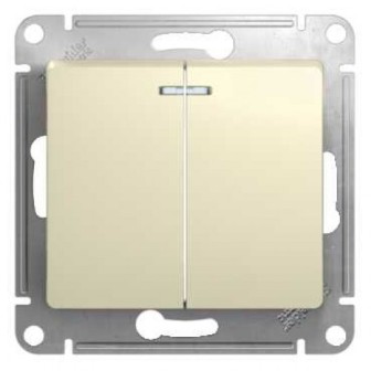 

Выключатель Schneider Electric GSL000253 2-клавишный с подсветкой, сх.5а, GSL000253