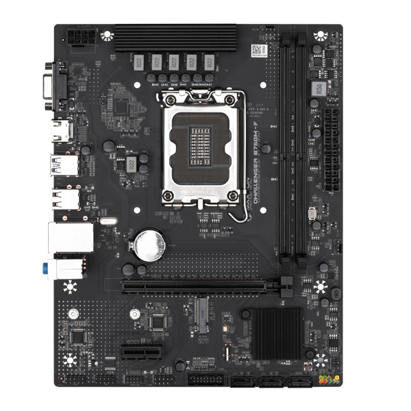 

Материнская плата mATX MAXSUN Challenger B760M-F (LGA1700, B760, 2*DDR4 (3200), 3*SATA, M.2, 2*USB 3.2, 4*USB 2.0, PCIe x16, VGA, HDMI), Challenger B760M-F