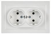 фото Розетка двухместная с заземлением в сборе  IEK SK-R21-16-K01-F