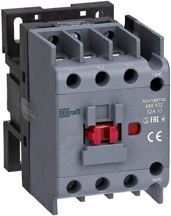 

Контактор DEKraft 22304DEK 32А 110В АС3 АС4 1НЗ КМ-102, 22304DEK