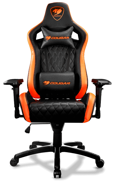 

Кресло Cougar Armor S CUARMS черно-оранжевое, экокожа, регулируемый угол наклона, механизм качания, Armor S