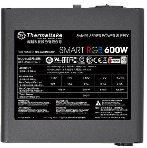 фото Блок питания ATX Thermaltake Smart RGB 600W в Уфе