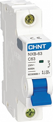 

Автоматический выключатель модульный CHINT 814016 1P, тип характеристики C, 25A, 6kA, NXB-63 (R), 814016