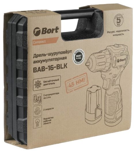 фото Дрель - шуруповерт Bort BAB-16-BLK