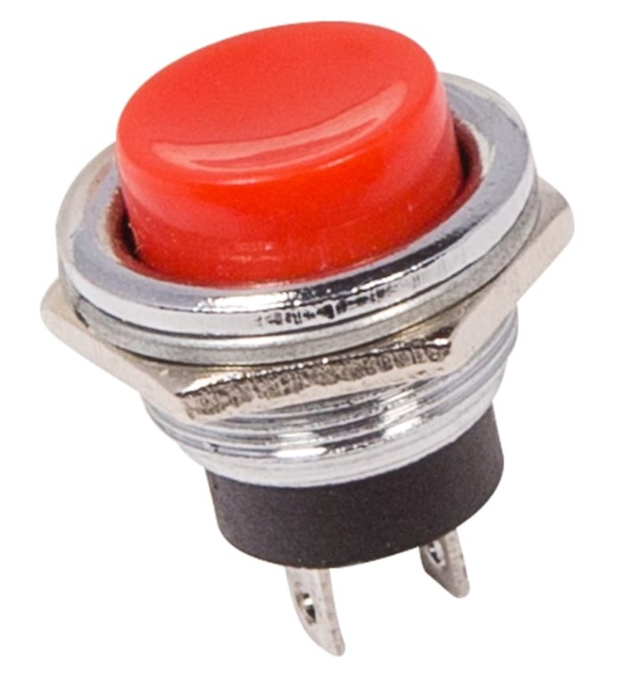 

Выключатель Rexant 36-3351 кнопка металл 250V 2А (2с) OFF-(ON) диам. 16.2 красная (RWD-306), 36-3351