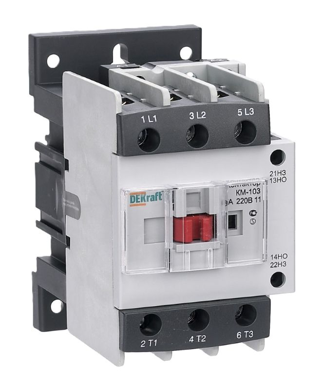 

Контактор DEKraft 22137DEK КМ-103 65А 110В АС3 1НО+1НЗ, 22137DEK