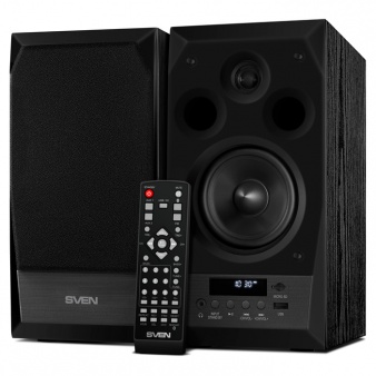 

Компьютерная акустика 2.0 Sven MC-10 SV-014018 чёрный, 2x25Вт (RMS), FM-тюнер, USB/microSD, дисплей, пульт ДУ, Bluetooth, MC-10