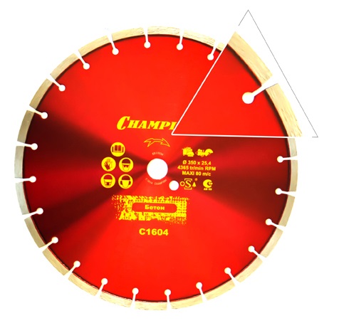 

Диск алмазный CHAMPION ST 350/25,4/14 Fast Gripper универсальный (бетон, кирпич, тротуарная плитка) C1620, ST 350/25,4/14 Fast Gripper