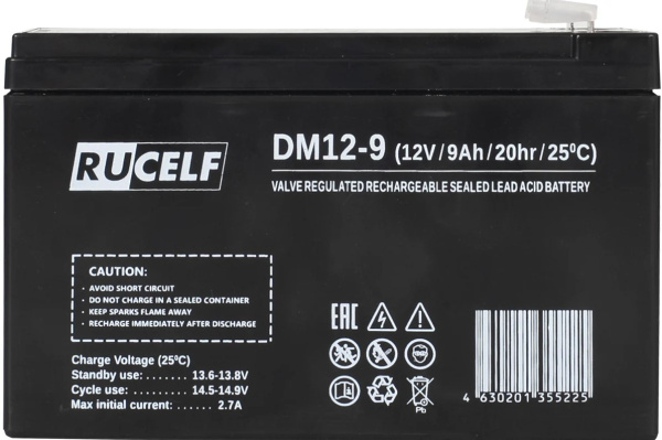 фото Батарея аккумуляторная  RUCELF DM12-9