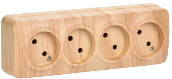 Изображение товара Розетка с 4 гнездами серии GLORY IEK ERH40-K34-10 для открытой установки