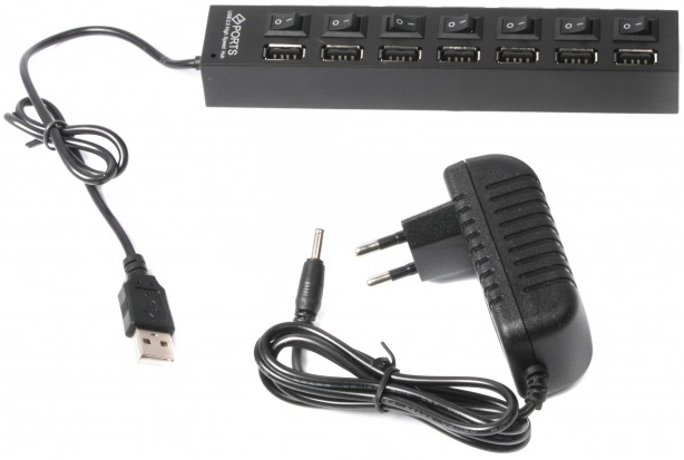 

Разветвитель USB 2.0 Gembird UHB-U2P7-02 7x USB портов, питание, блистер, UHB-U2P7-02