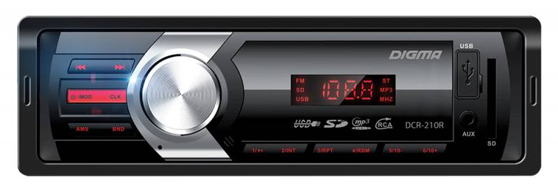 

Автомагнитола Digma DCR-210R 1din, 4x45Вт, подсветка, 12 В, USB, SD/MMC, FM, DCR-210R