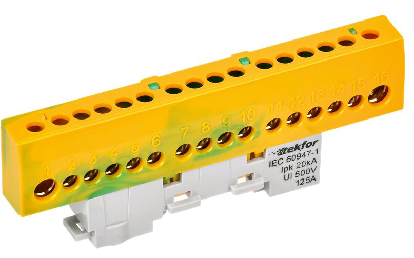

Шина PE "земля" IEK TF-NN20-16-KL-K52 TEKFOR изолированная на универсальном держателе 8х12-16-ЖЗ, TF-NN20-16-KL-K52