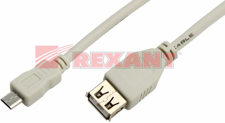 

Кабель Rexant 18-1161 micro USB (male) - USB-A (female) 0.2M, 18-1161