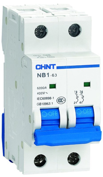 Изображение товара Автоматический выключатель CHINT NB1-63 6 А IP20 защита электросети промышленный