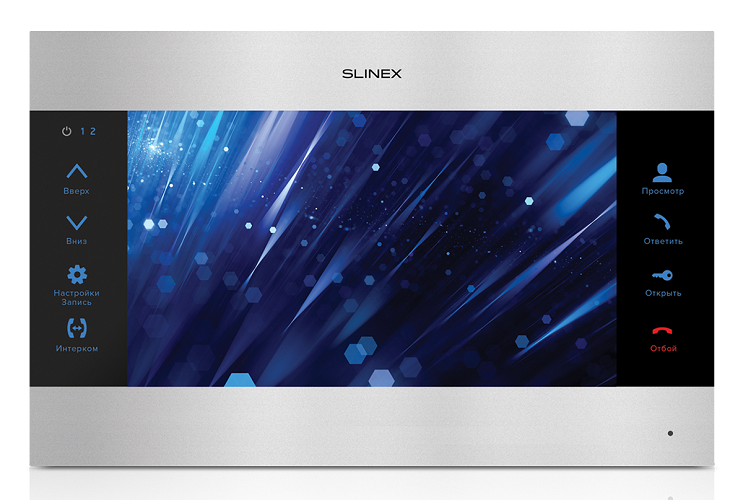 

Видеодомофон Slinex SL-10M Silver+Black цветной, TFT LCD 10.1" 16:9 (1024×600), подключение 2-х вызывных панелей и 2-х видеокамер, настенный, SL-10M Silver+Black