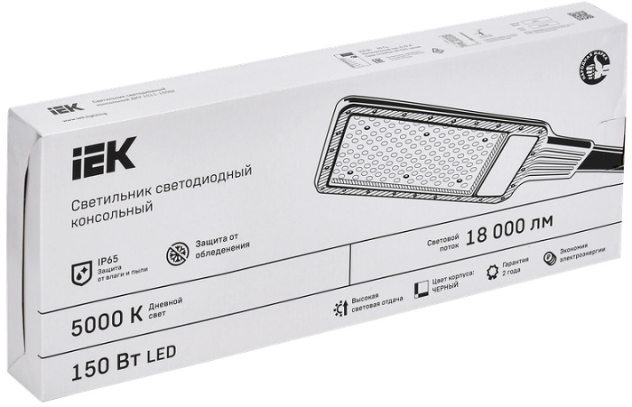 

Светильник светодиодный консольный IEK LT-DKU1-1011-150-50-K03 ДКУ 1011-150Ш 5000К IP65, LT-DKU1-1011-150-50-K03