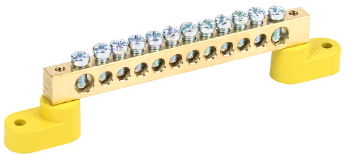 Изображение товара Шина для электросоединений IEK YNN10-812-12C2-K05 12 отверстий жёлтая