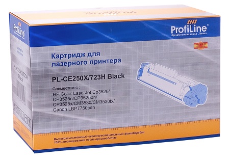 

Картридж ProfiLine PL-CE250X/723H для принтеров HP Color LaserJet CP3520/CP3525n/CP3525dn/CP3525x/CM3530/CM3530fx/ Canon LBP7750cdn Black 10500 копий, PL-CE250X/723H