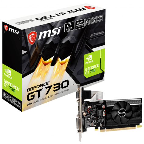 Изображение товара Видеокарта MSI GeForce GT 730 PCI-E низкопрофильная для игр и мультимедиа