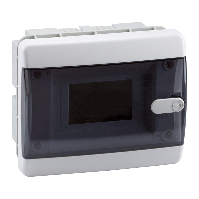 

Корпус КЭАЗ 145778 пластиковый встраиваемый OptiBox P-CVK-1-06-IP41 прозрачная черная дверь, 145778