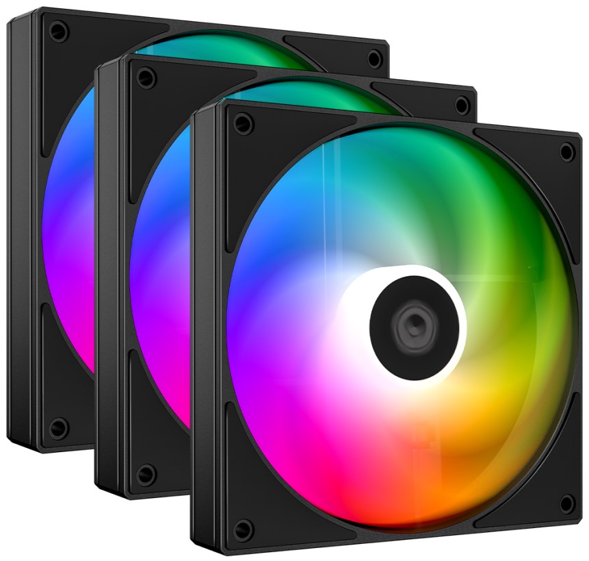 

Вентилятор для корпуса ID-Cooling AS-120-ARGB-K TRIO 120mm, 2000rpm, 58.0 CFM, 27.2 dBa, 4-pin PWM, ARGB, black (3-pack), AS-120-ARGB-K TRIO