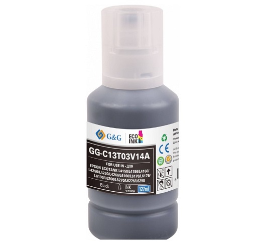 

Чернила G&G GG-C13T03V14A 101BK черный, 127мл для Epson L4150/L4160/L6160/L6170, GG-C13T03V14A