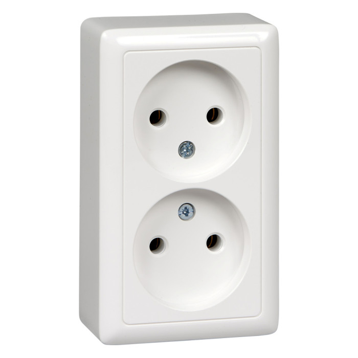 

Розетка Schneider Electric RA16-233-B наруж 2-ая б/з со шторками, 16А белый, RA16-233-B