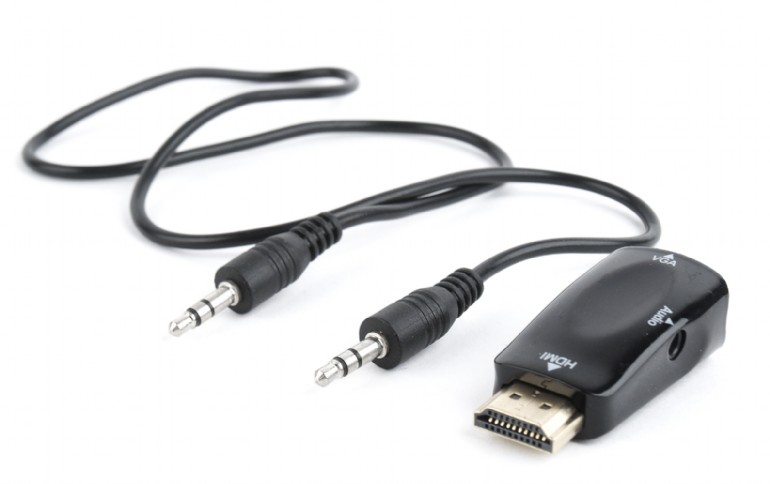 

Переходник Cablexpert A-HDMI-VGA-02 HDMI-VGA, 19M/15F, Jack3.5 аудиовыход, A-HDMI-VGA-02
