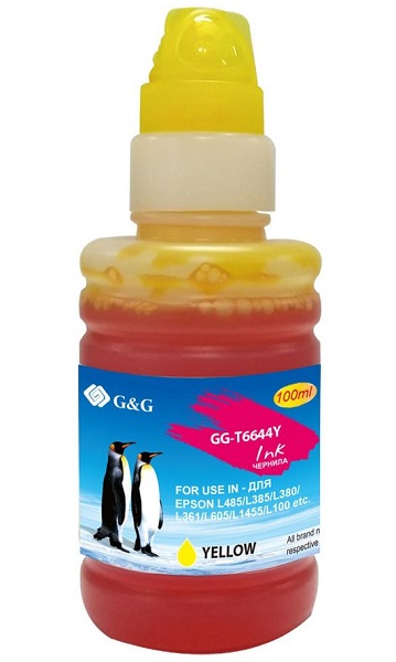 

Чернила G&G GG-T6644Y желтый (100мл) для Epson L100, L110, L120, L130, L132, L210, L222, GG-T6644Y