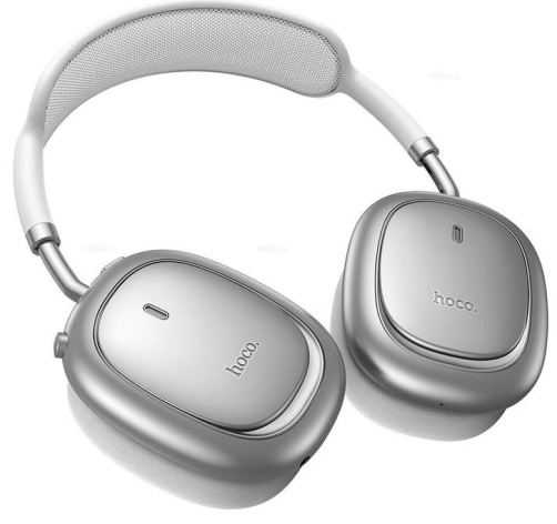 фото Беспроводные наушники Hoco W68 Calma, Bluetooth, Охватывающие, Серебристый, [6942007674010]